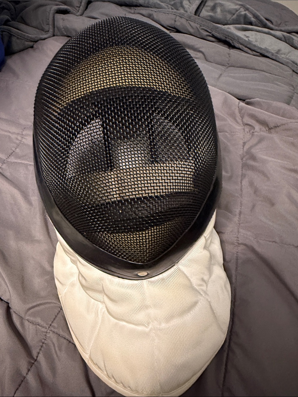 Men's Black & White Fencing Mask with Bib